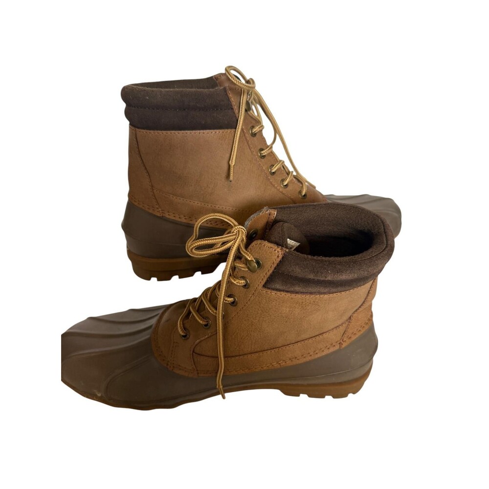 Sperry Brewster Duck Boots Men’s 10.5 Brown Leather Waterproof STS14140